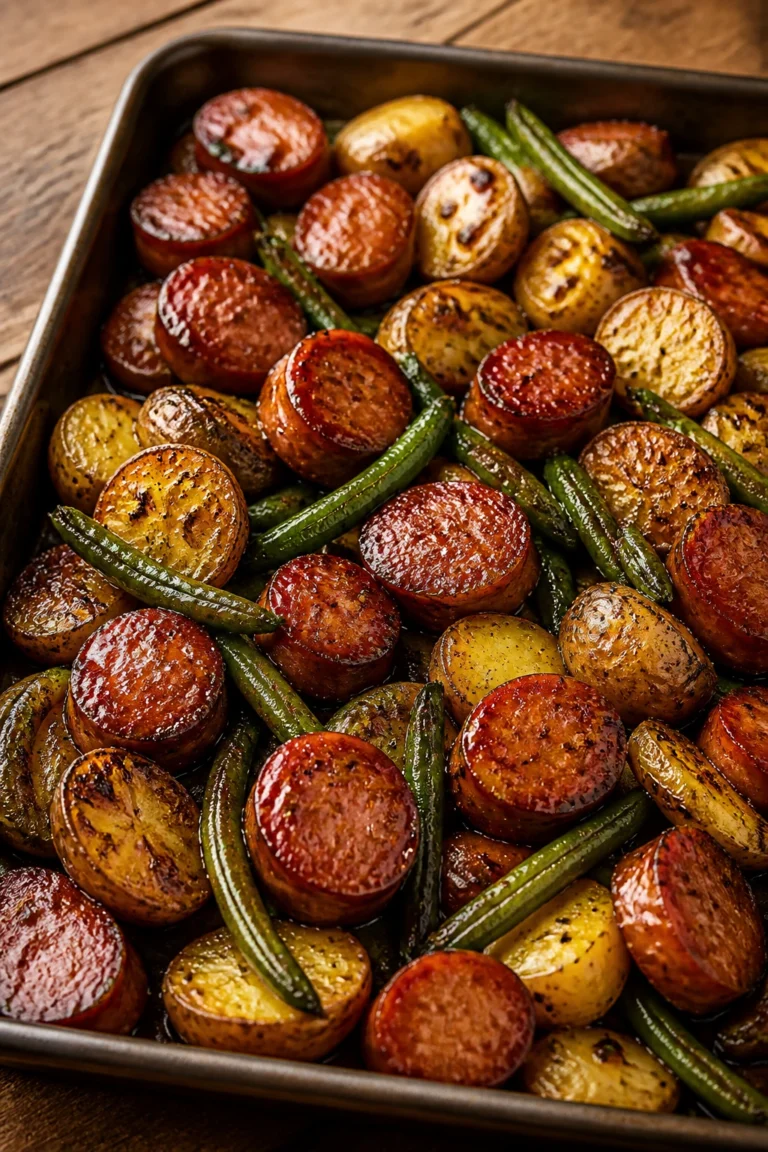 Crispy Smoked Sausage Dinner with Brown Sugar Glaze