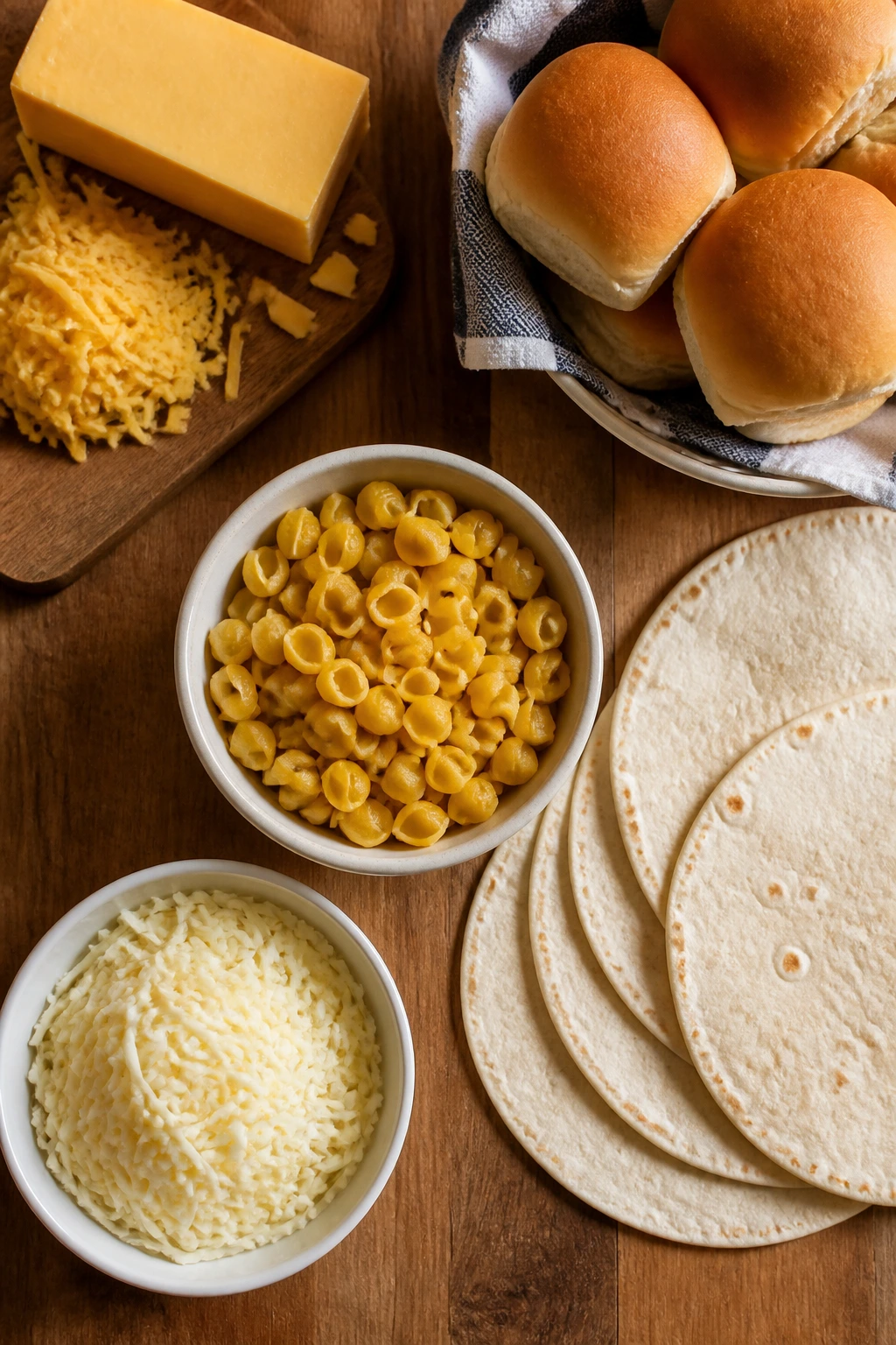 Assorted kid-friendly ingredients arranged for smart shopping tips