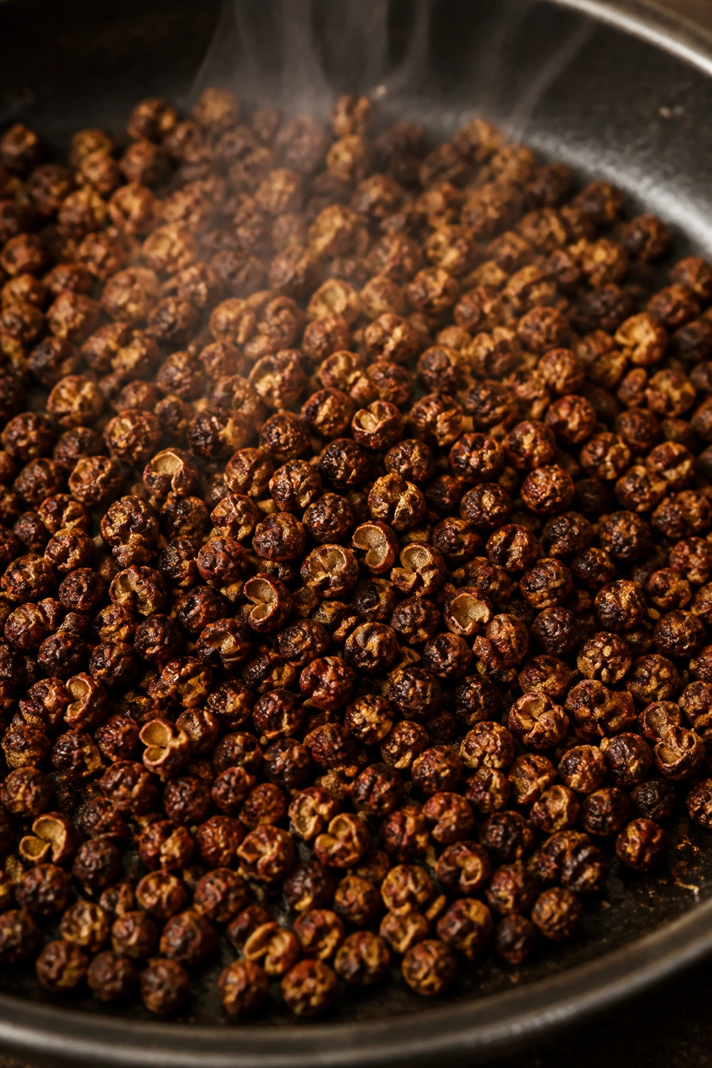 Toasted Sichuan peppercorns in a dry pan