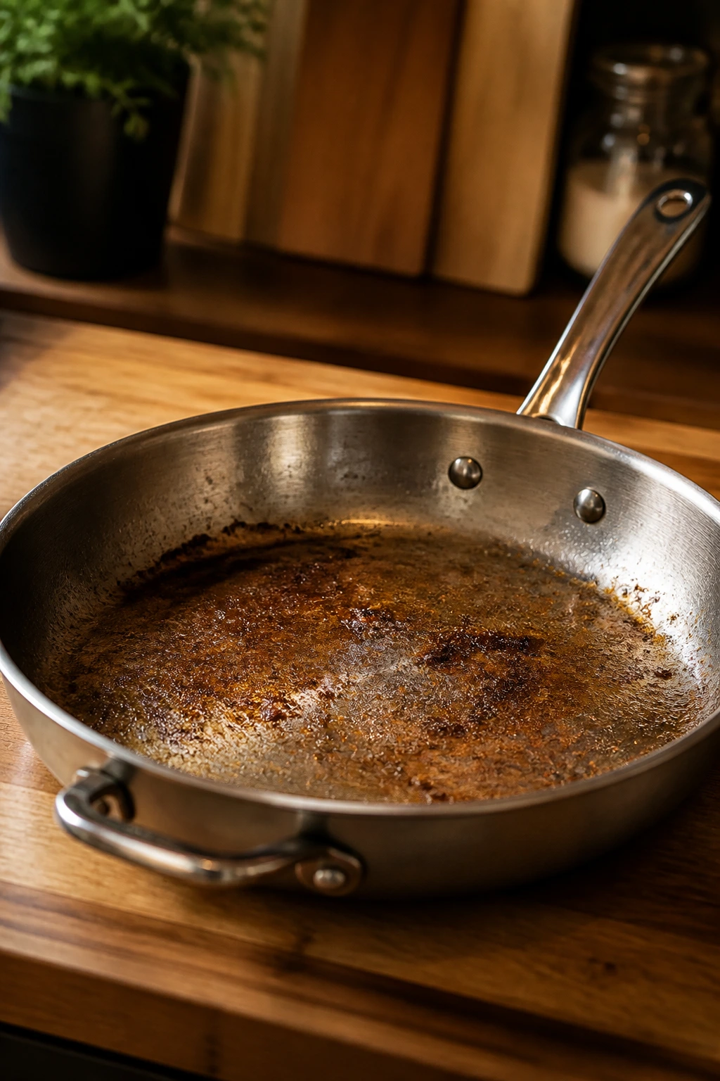 Close-up of a large 12-inch skillet ready for weeknight cooking