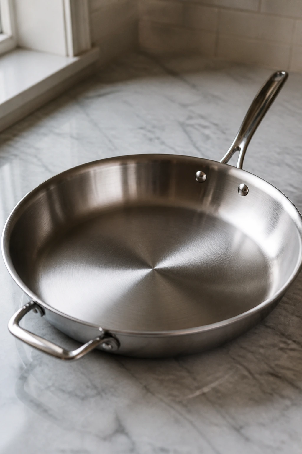 12-inch skillet filling the frame on a kitchen counter