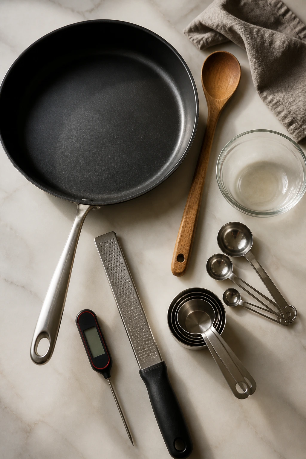Tools for Korean ground beef cooking arranged on a kitchen counter