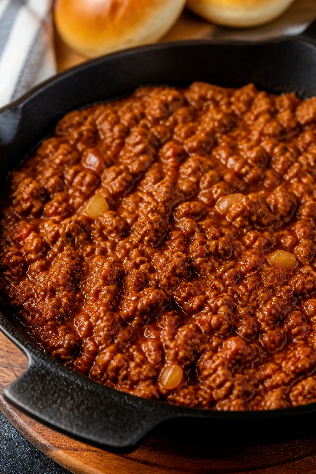 Sloppy Joe in a cast-iron skillet