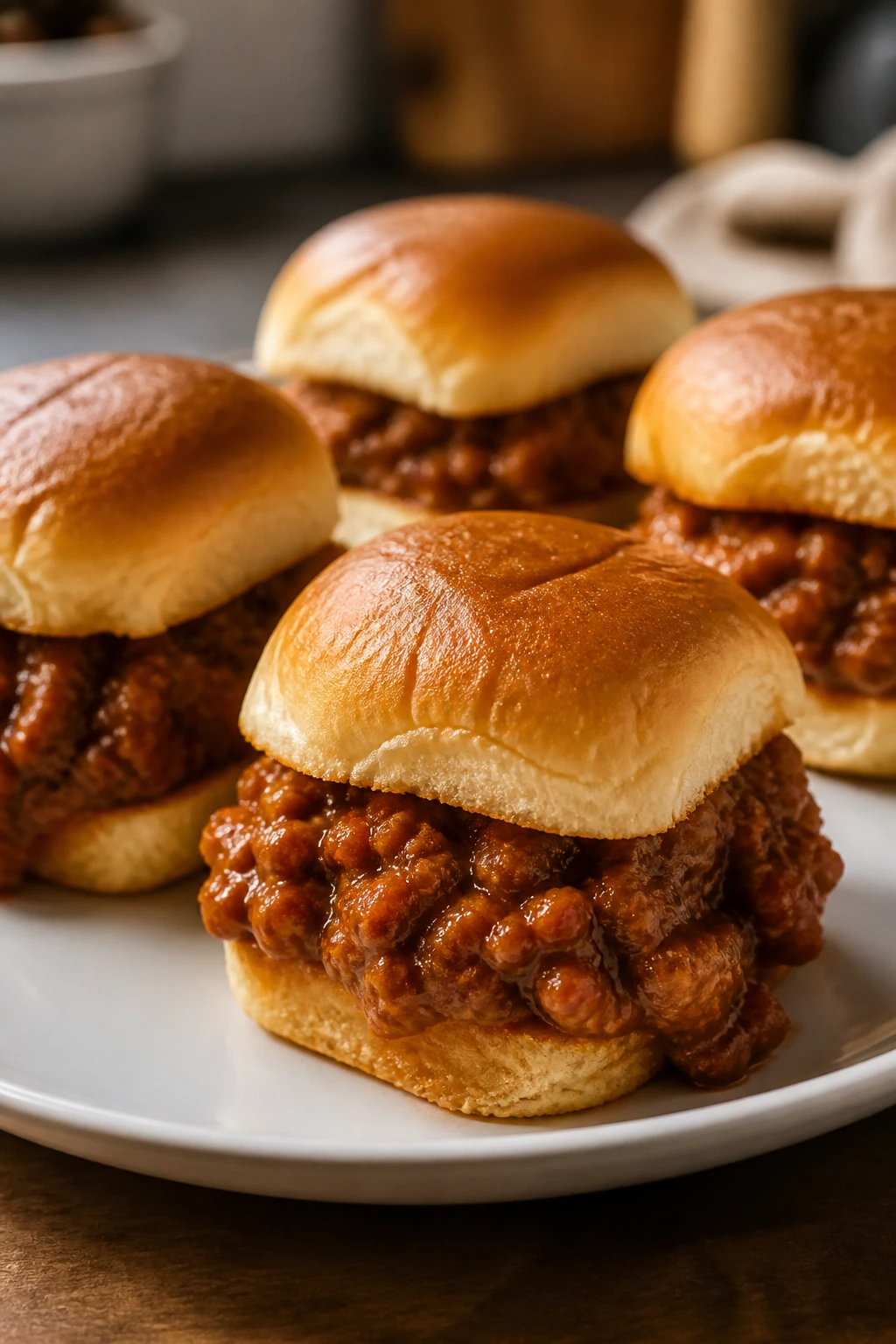 Sloppy Joe sliders on a plate
