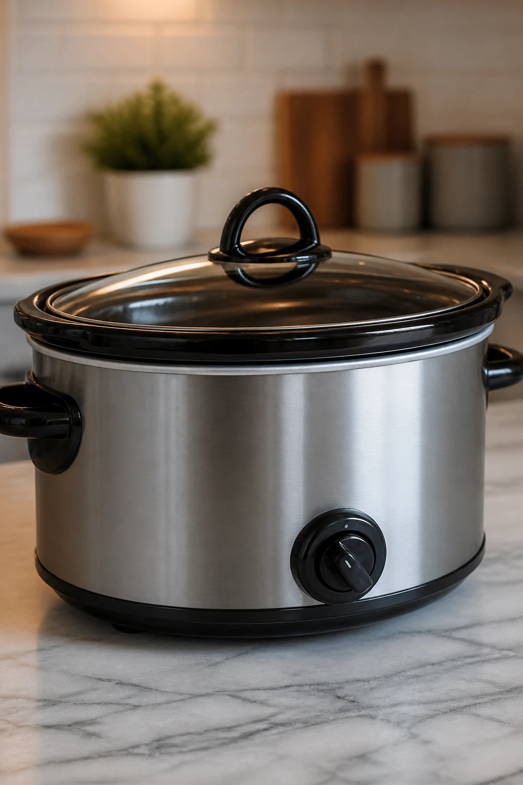6-quart oval slow cooker on kitchen counter