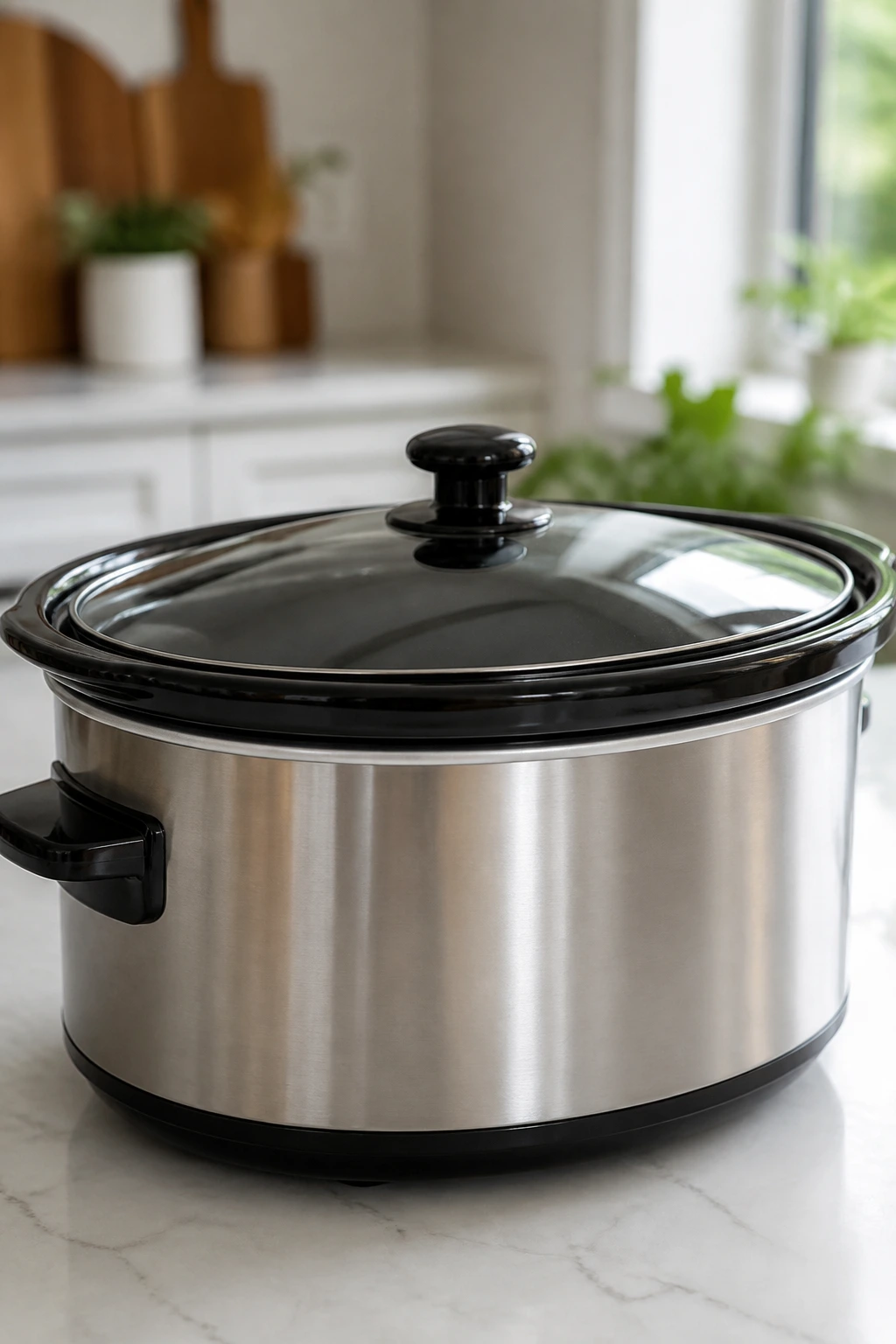 6-quart oval slow cooker on kitchen counter