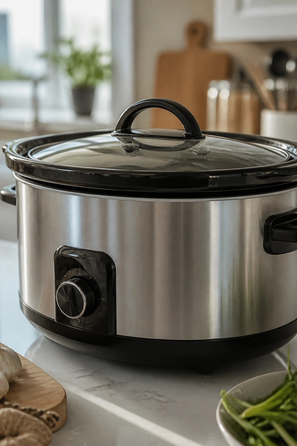 6-quart slow cooker on a clean kitchen counter