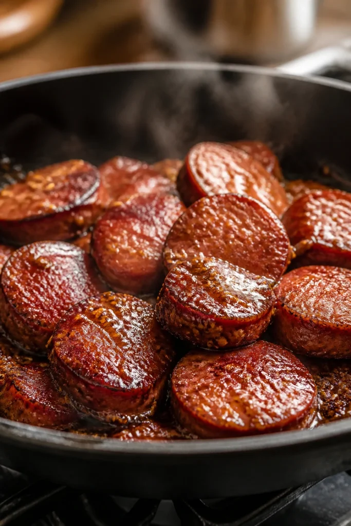 Smoky Smoked Sausage with Brown Sugar Glaze