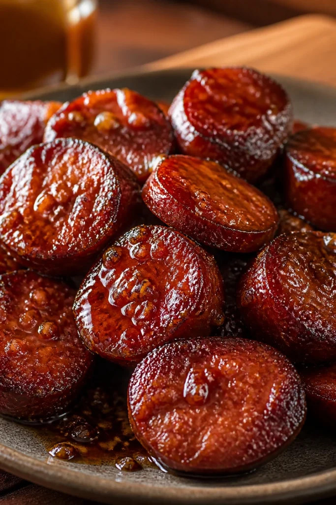 Crispy Smoked Sausage with Brown Sugar Glaze