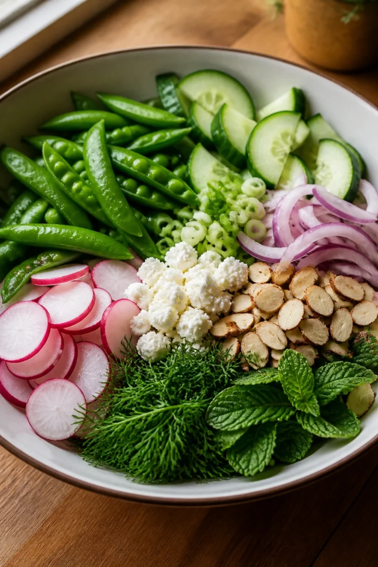 Light Snap Pea Salad with Homemade Dressing