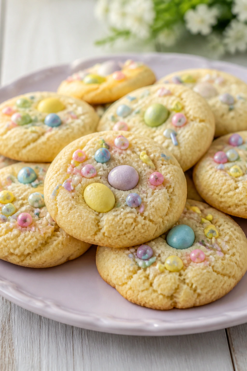 Tray of soft Easter cookies showing tender texture