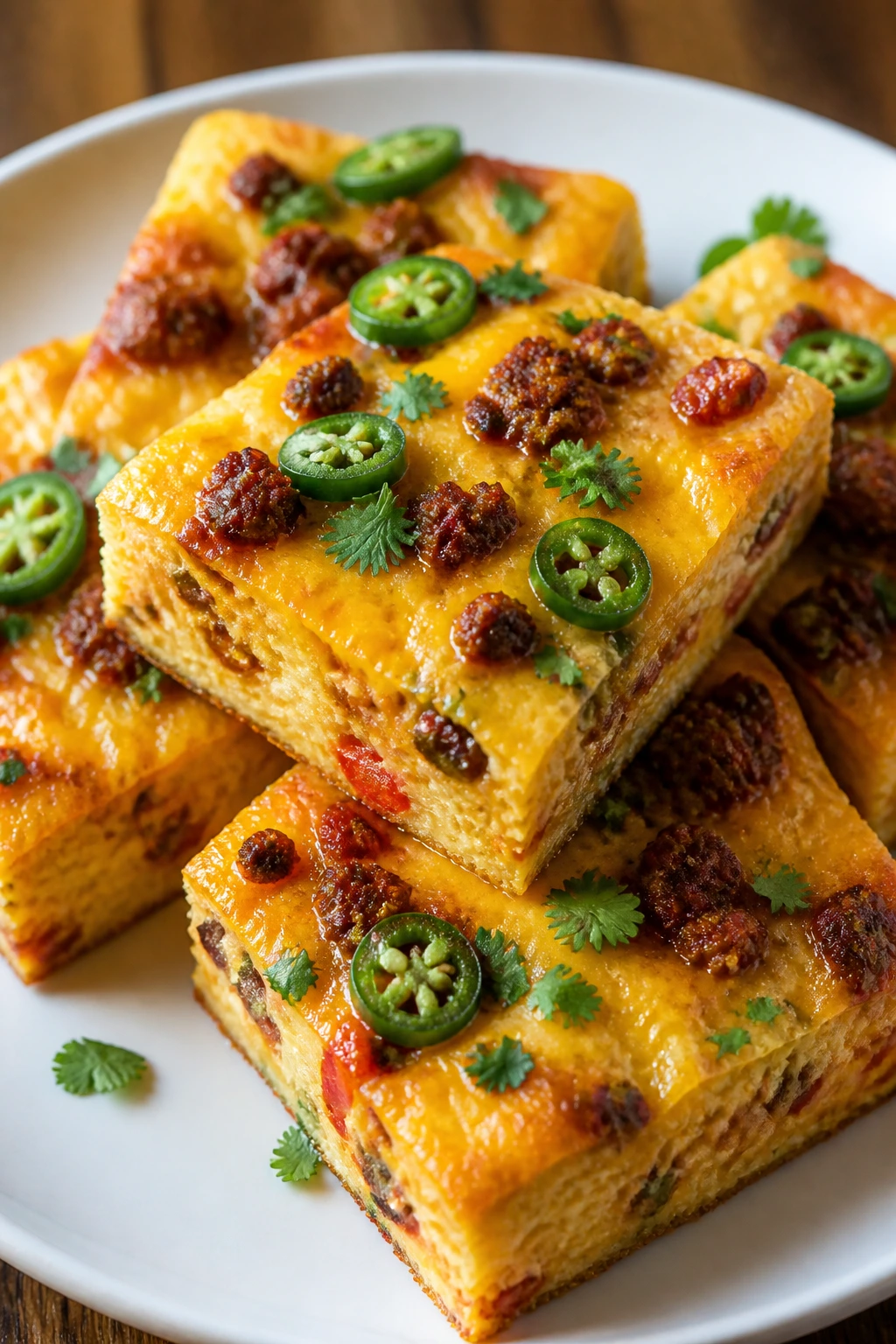 Southwest skillet squares plated and ready to eat
