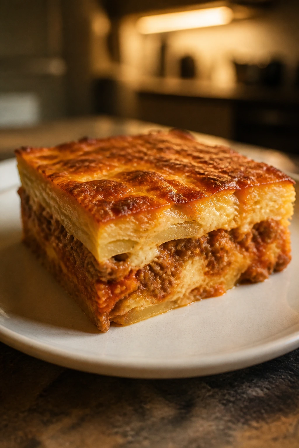 Close-up of a sturdy baked dinner portion on a plate showing it holds together after cooling