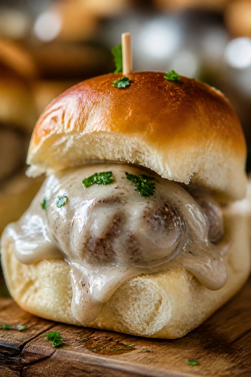 Meatball slider with Swedish cream gravy