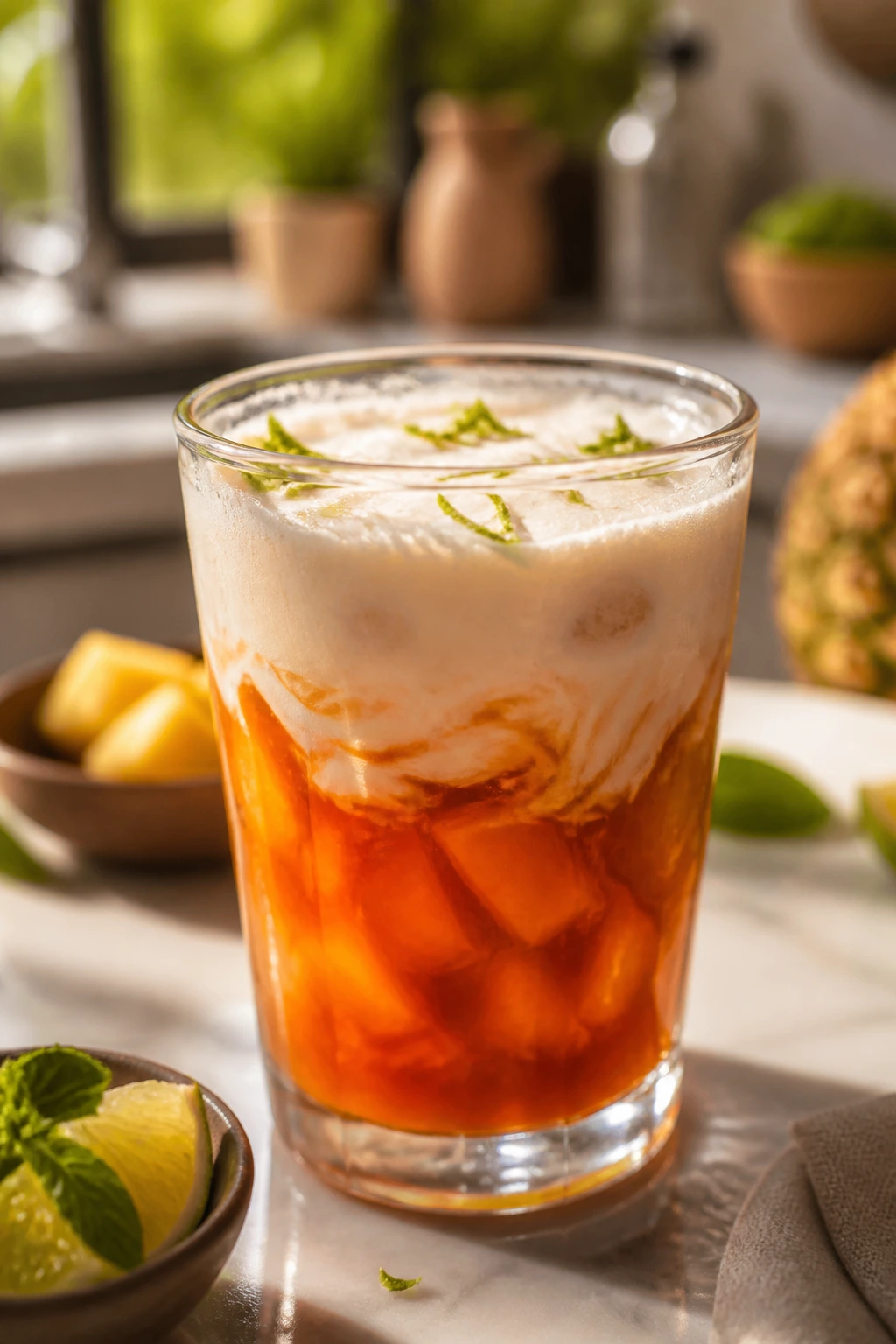 Thai iced tea with lime zest twist
