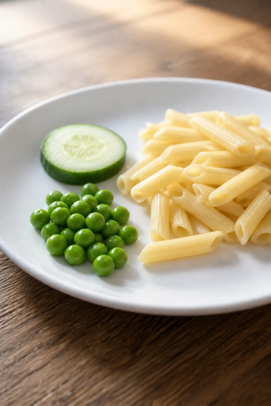Close-up of a plate with tiny portions to encourage eating