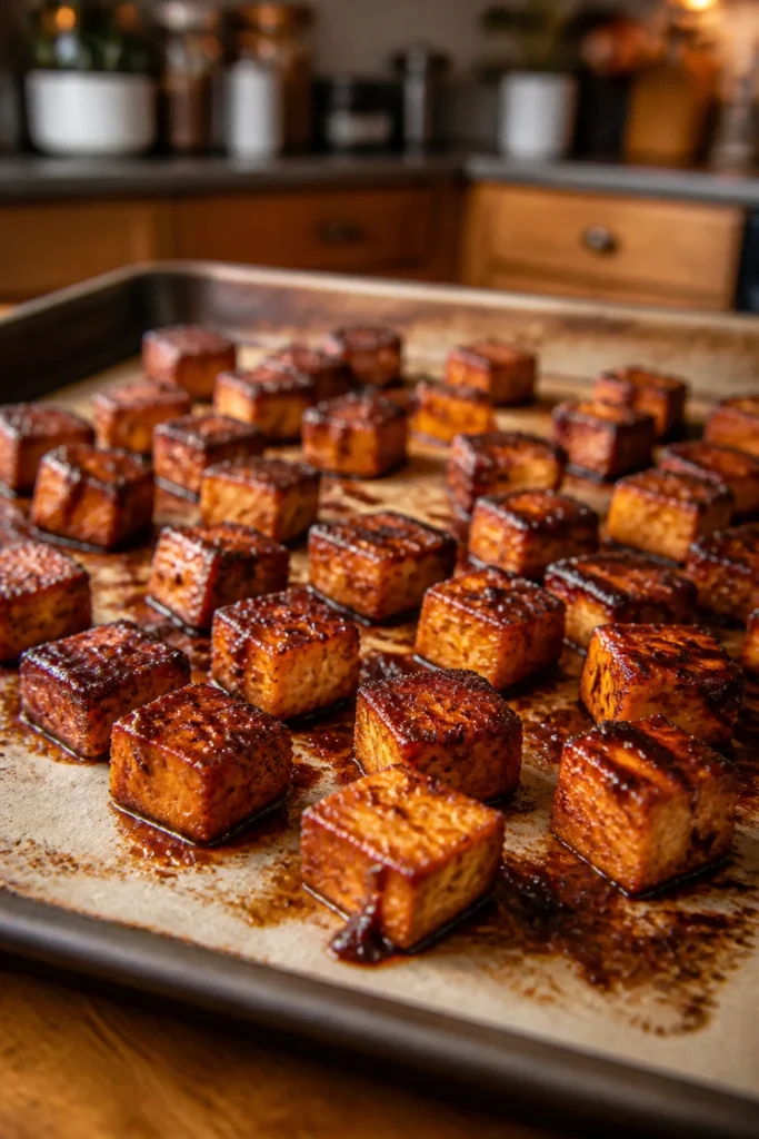 Roasted BBQ Tofu for a Healthy Dinner