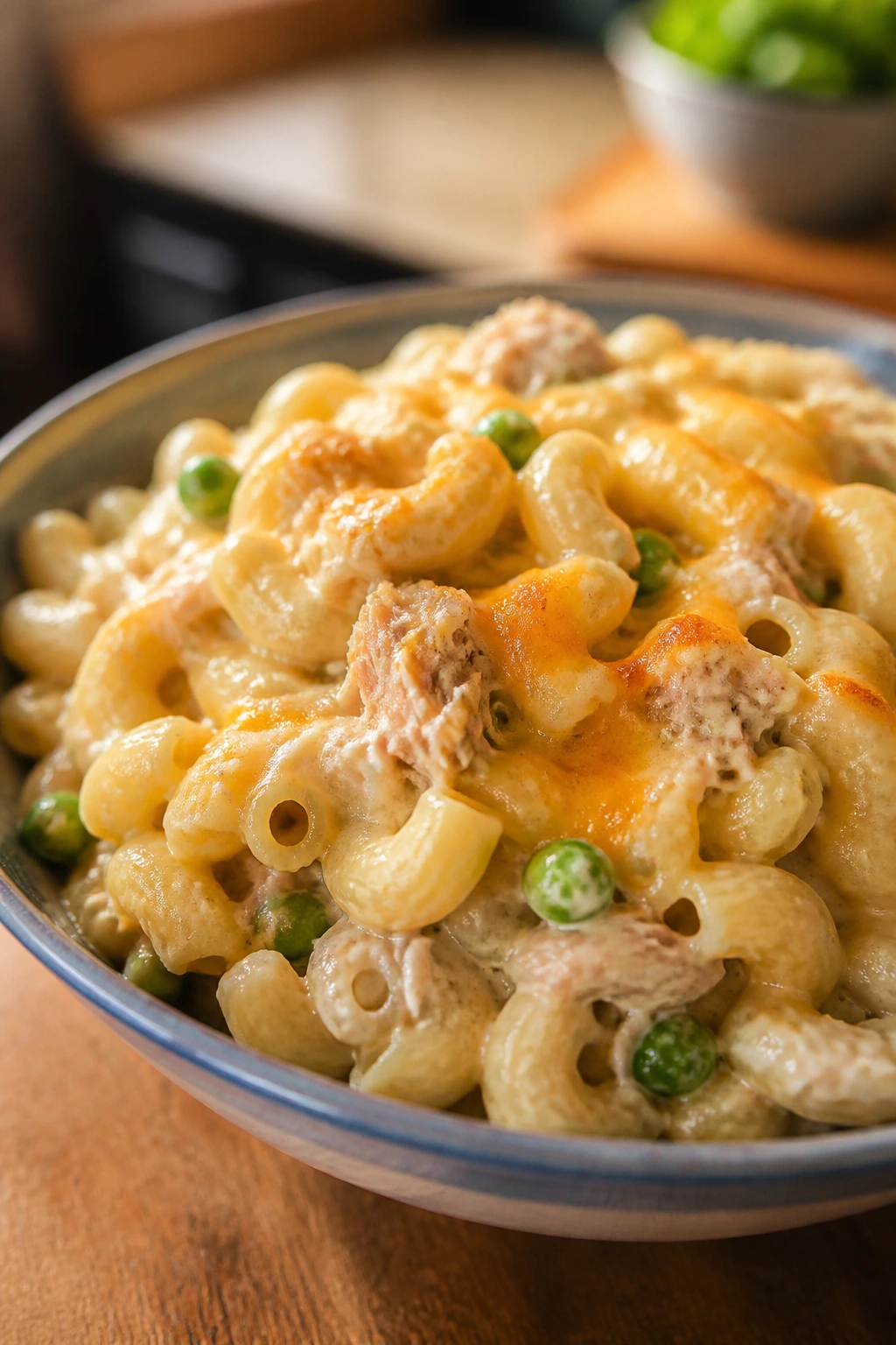 Creamy tuna melt pasta in a bowl