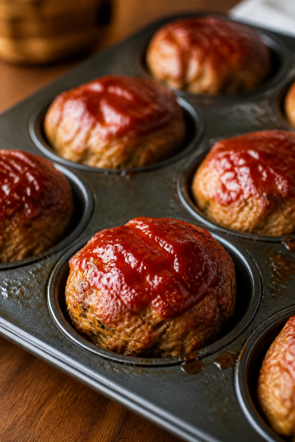 Turkey Meatloaf Muffins in muffin tin