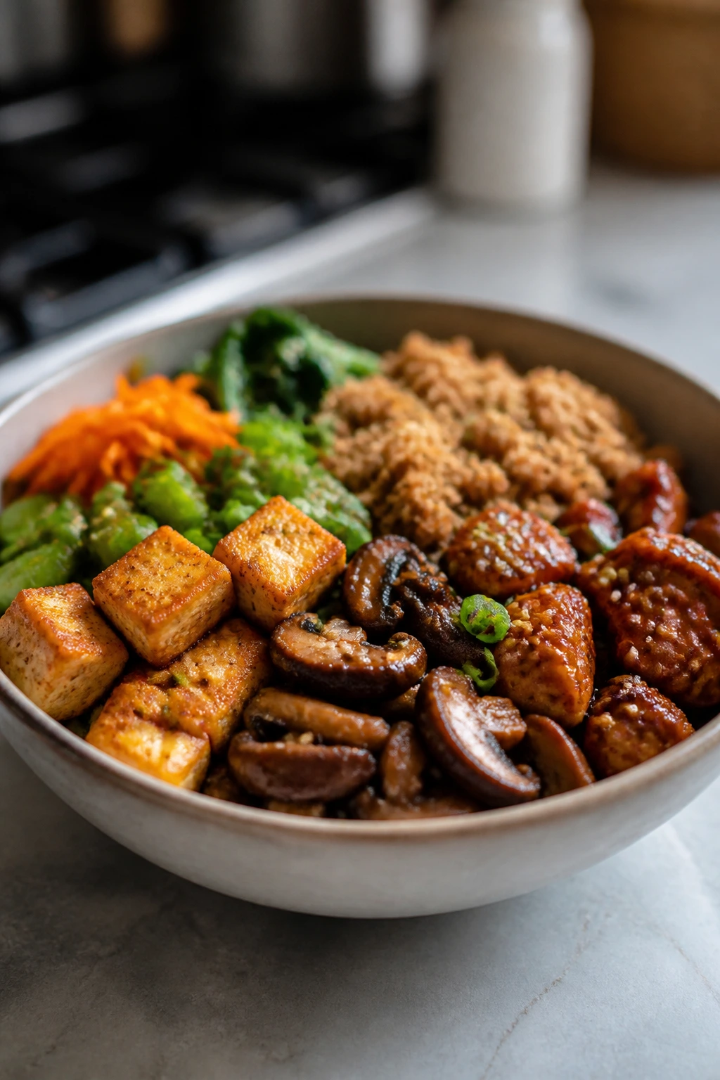 Bowl with varied toppings representing recipe adaptations