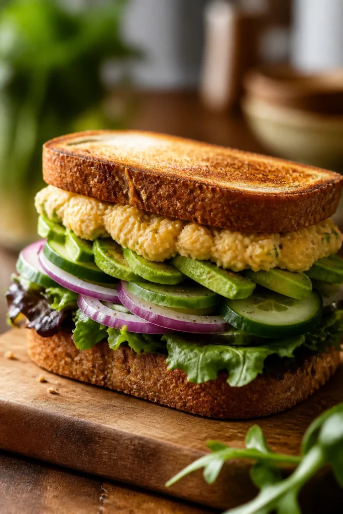 Fresh Vegan Sandwich for a Healthy Dinner