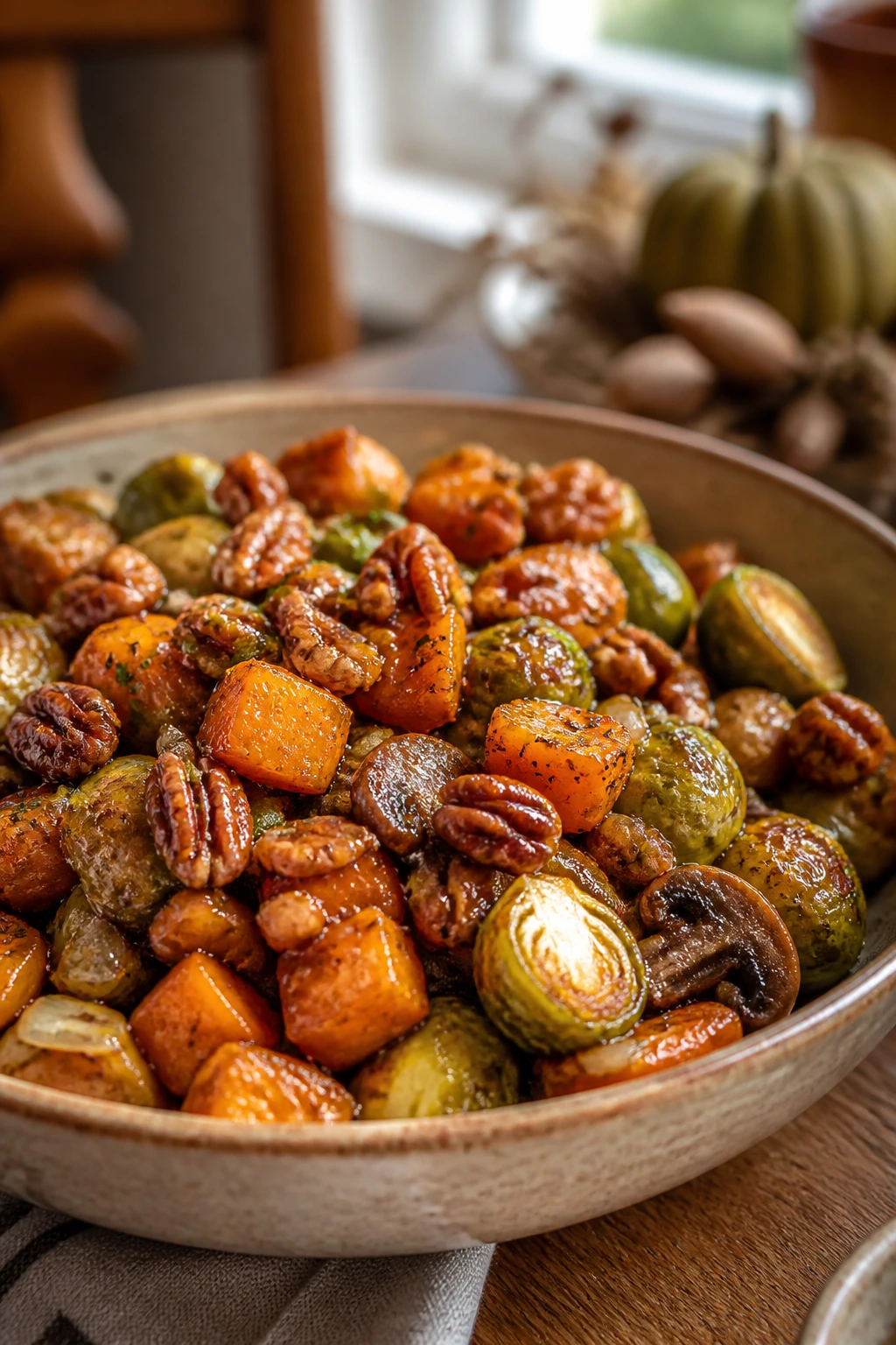 Herbed vegetable medley with pecans as variation example