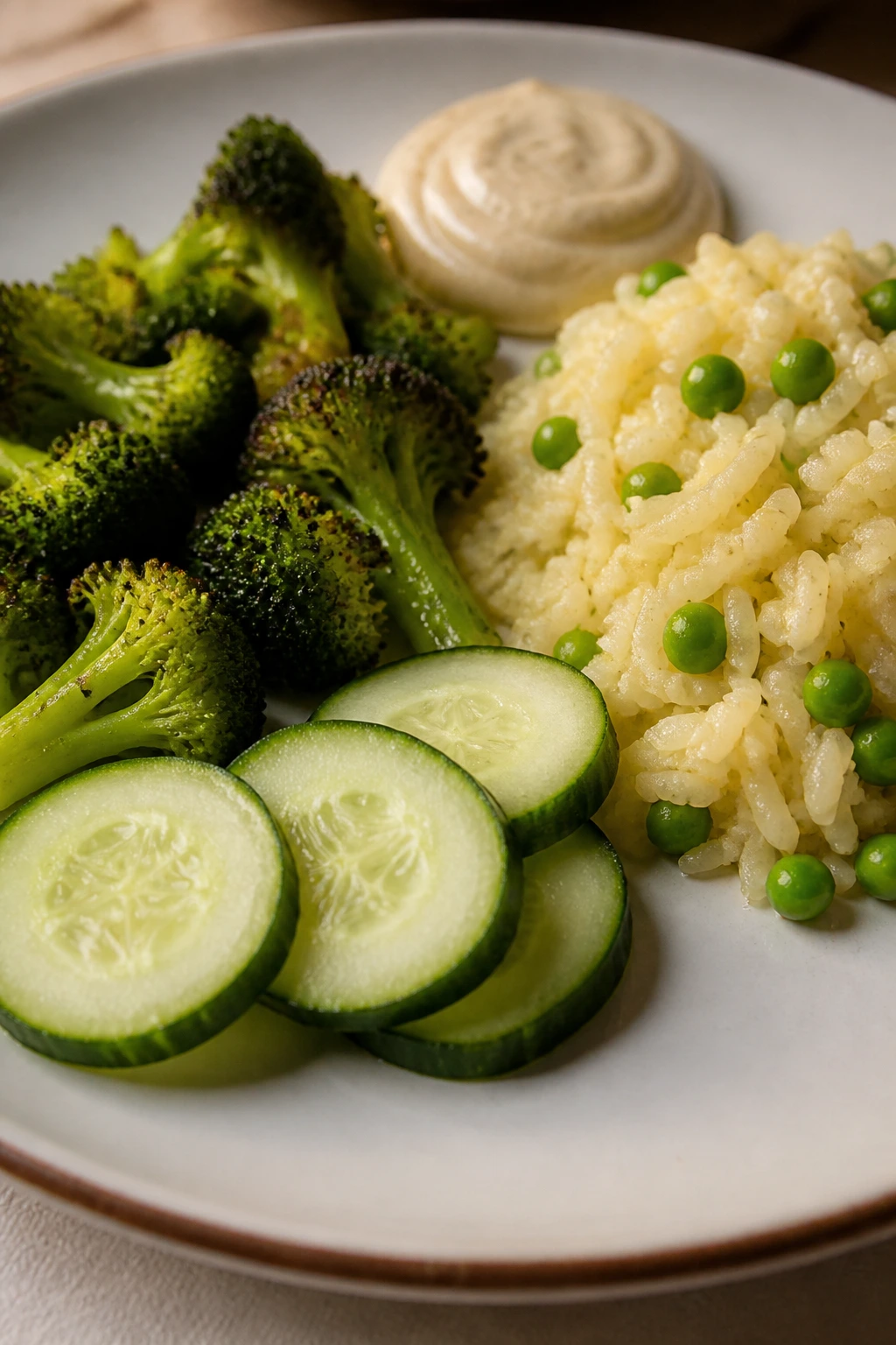 Plate of simple vegetables served as a quiet side