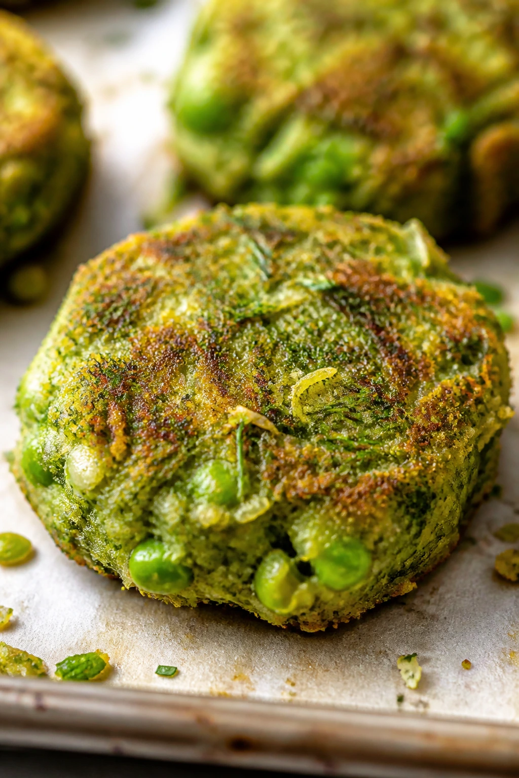 Close-up of Green Goddess Herb Veggie Nugget with fresh herbs
