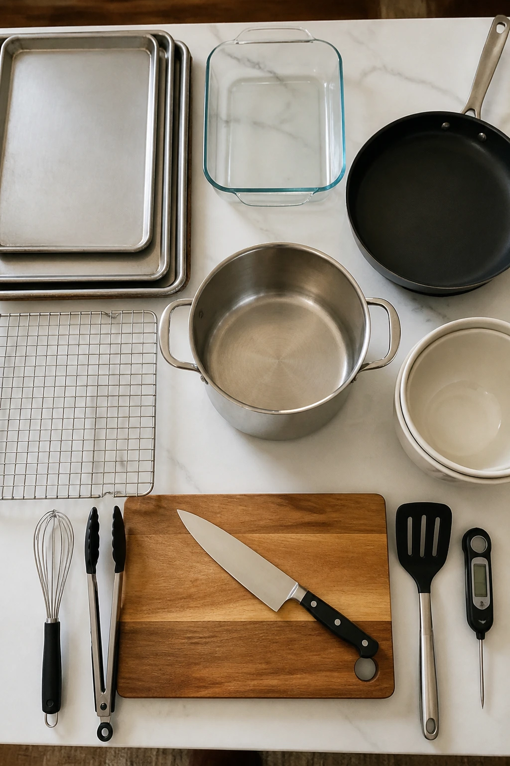 Top-down view of weekend dinner kit items on a counter