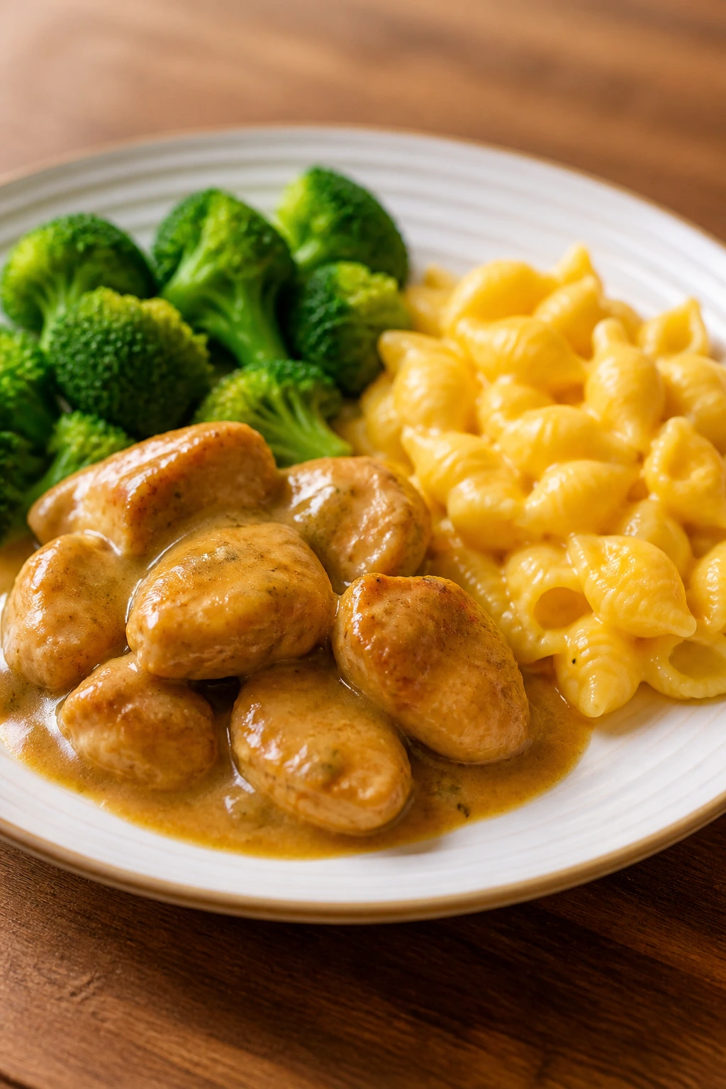 Plate of familiar weeknight dinner showing kid-friendly shapes