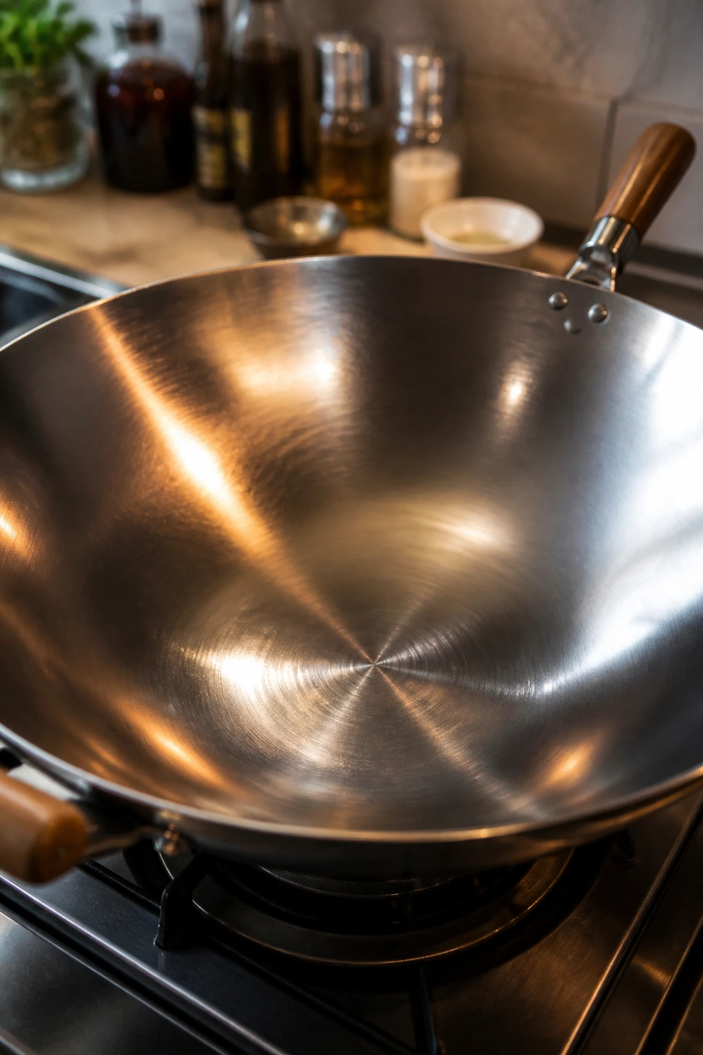 Large wok as essential kitchen equipment